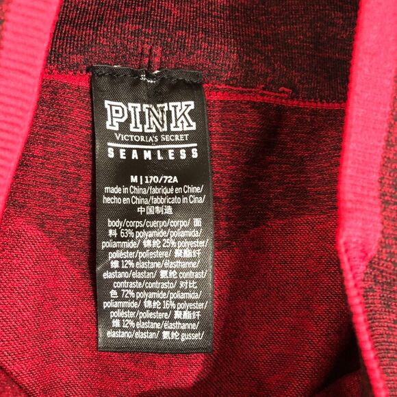 Victoria Secret PINK Leggings Women Medium‎ Red Joggers Pants Logo Yoga Workout - Picture 2 of 8